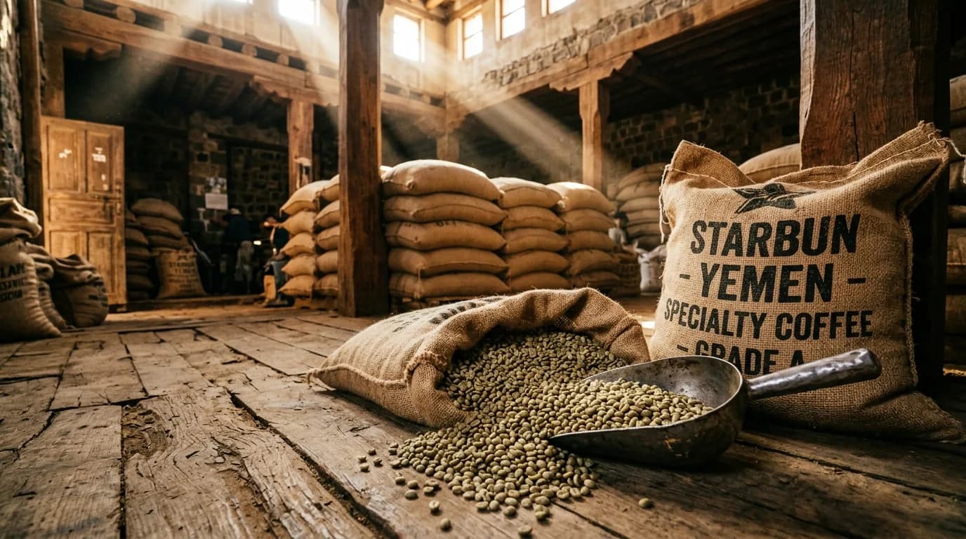 Yemeni coffee export sacks